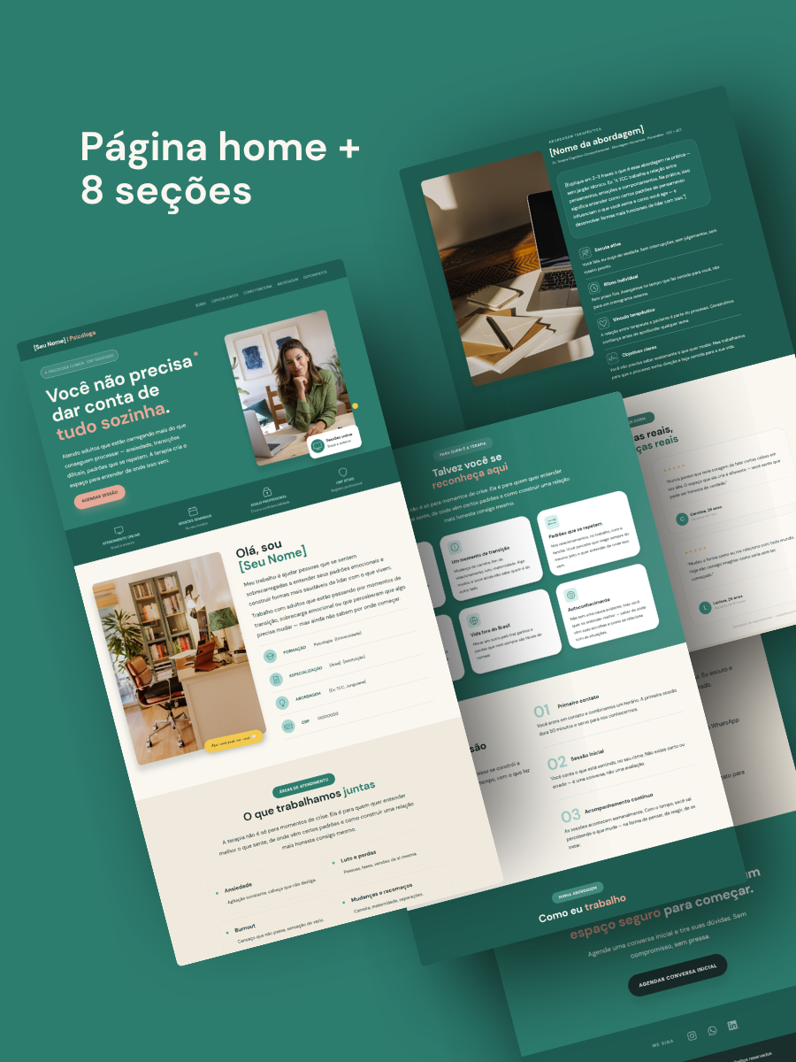 Template Jade — home e seções