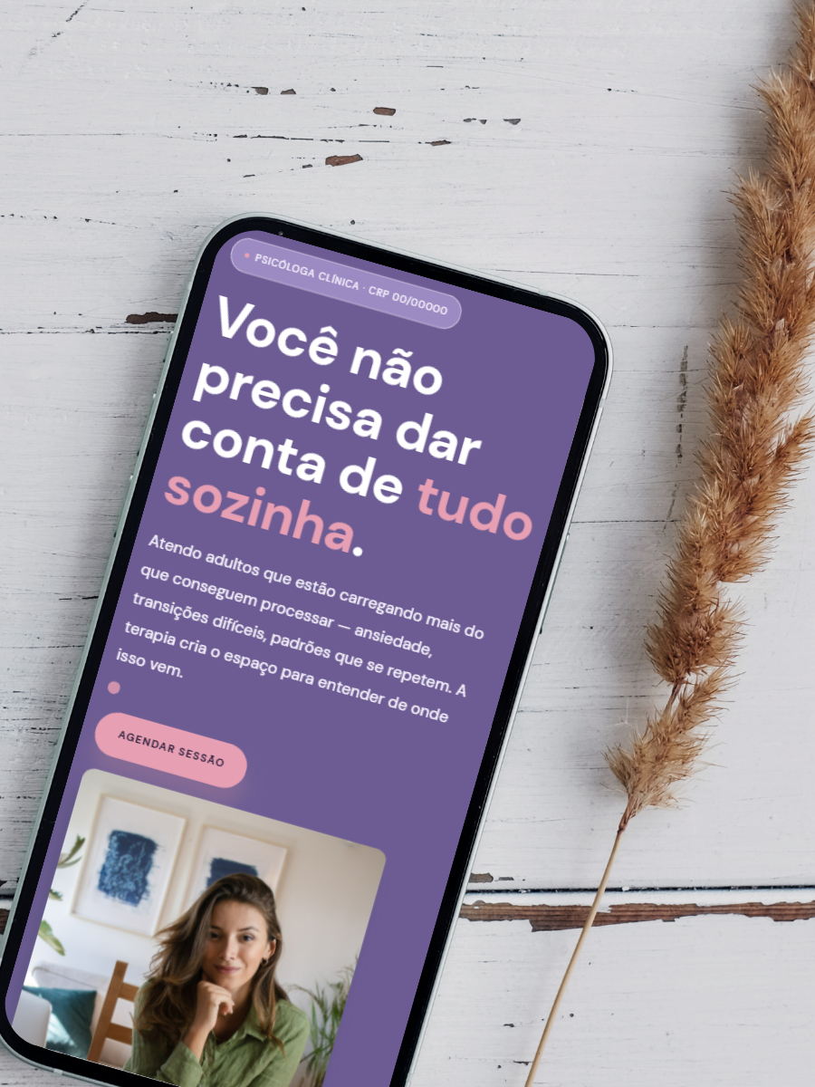Template Lavanda — detalhe mobile