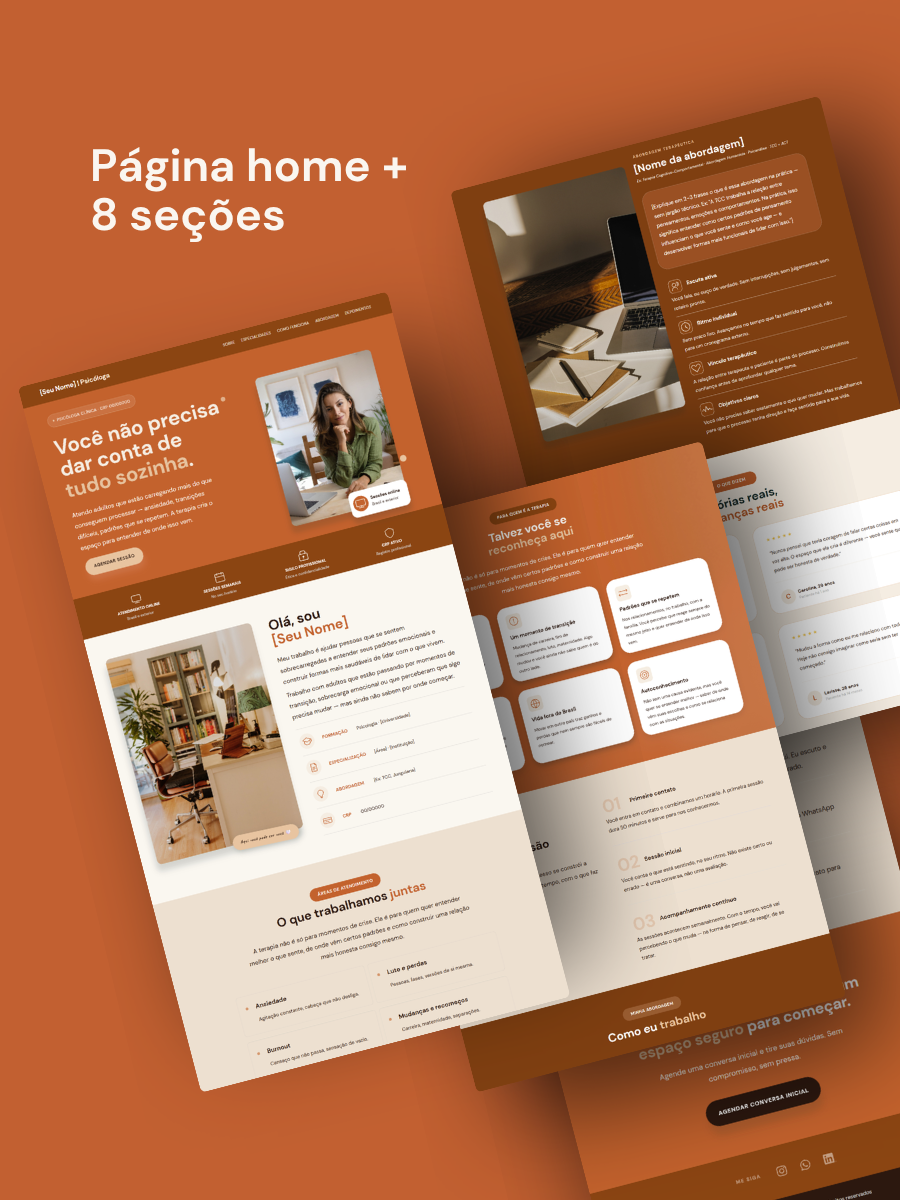 Template Terracota — home e seções