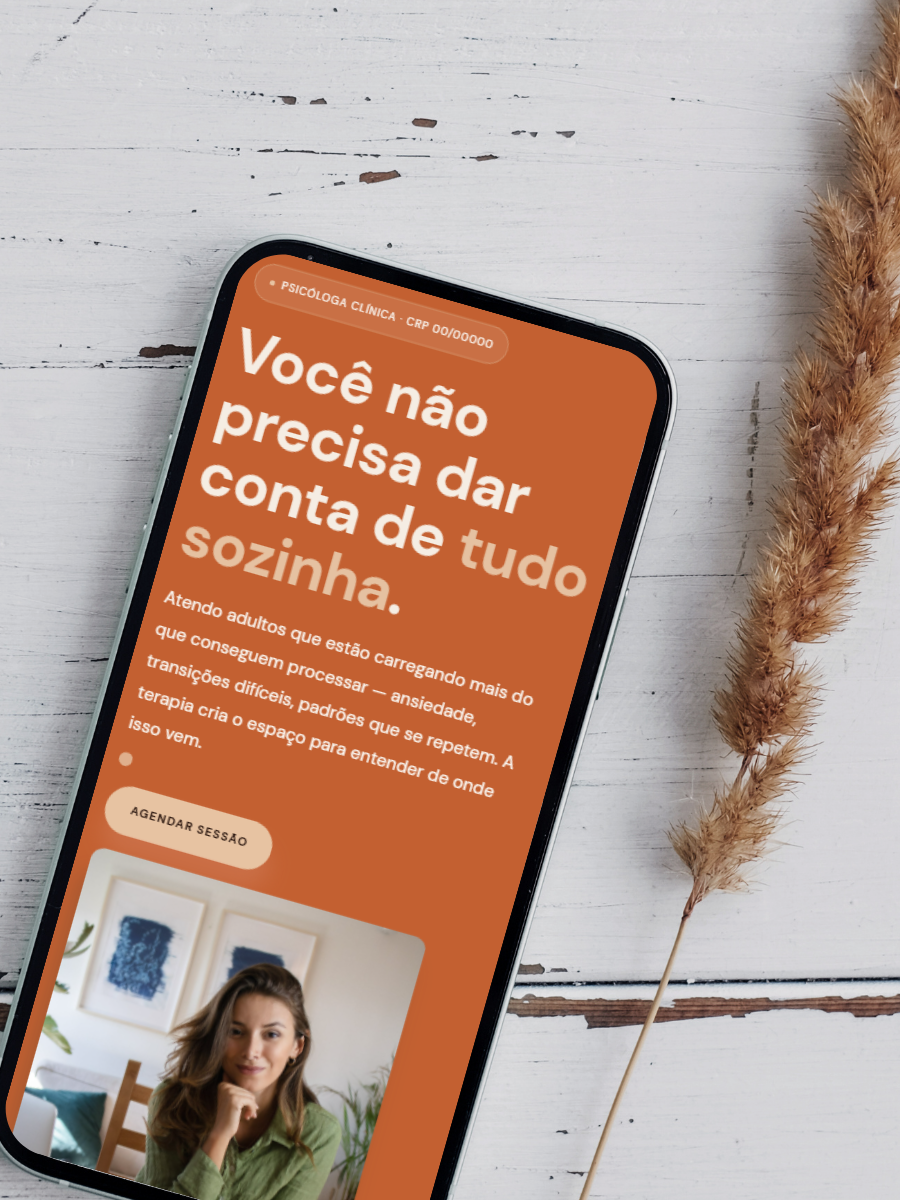 Template Terracota — detalhe mobile