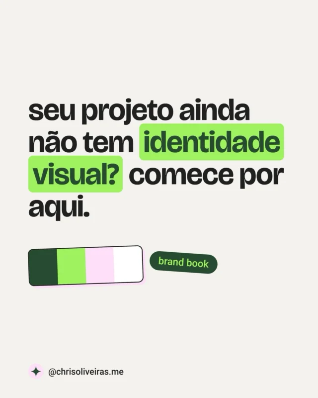 seu projeto ainda não tem identidade visual ou tem uma que não parece mais com você?você responde dez perguntas, cola no claude e recebe um brand book numa página só: logotipo, paleta, tipografia e seis modelos de aplicação. funciona na conta gratuita.depois de pegar o prompt, chega no seu e-mail um guia pra avaliar o resultado e pedir ajustes sem perder o que já ficou bom.comenta CLAUDE que eu te mando o prompt no direct.
