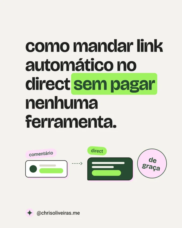 um vídeo meu teve mais de 200 comentários pedindo o link, e nenhum foi respondido na mão.a automação é do próprio meta business suite, gratuita, e funciona pra conta de empresa ou de criador de conteúdo ligada a uma página do facebook. o passo a passo está no carrossel.salva pra configurar no computador. e me conta: pra qual material você usaria?