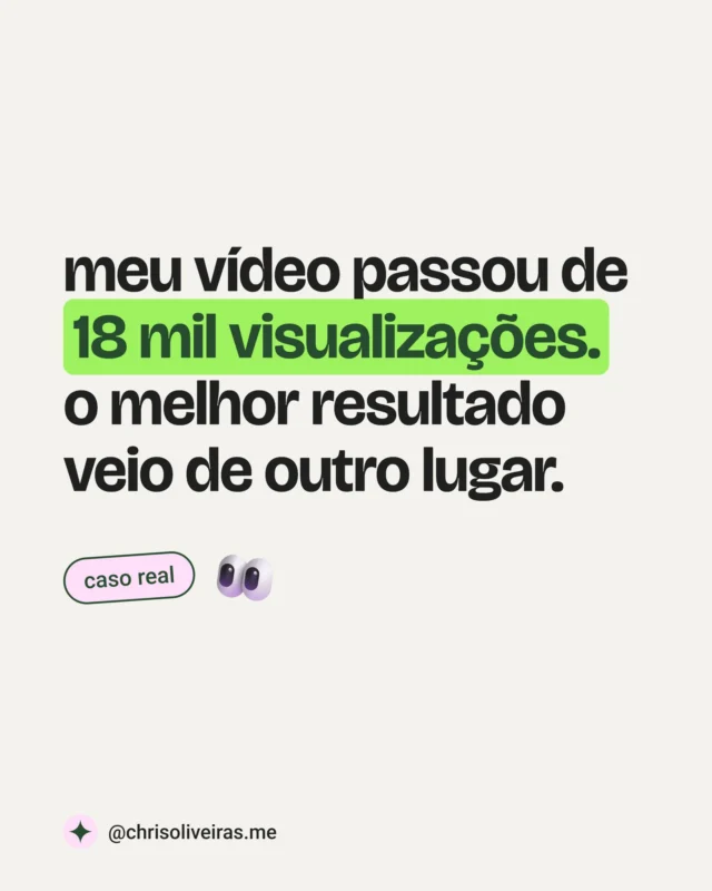 o vídeo do mapa de calor saiu em 23 de setembro. passou de 18 mil visualizações, mais de 350 pessoas pediram o link do texto, e até hoje chega comentário pedindo.

só que o vídeo depende do feed. o texto mora no blog. nos últimos 90 dias, o site apareceu 1,6 mil vezes na busca do Google, 445% a mais que nos 90 dias anteriores.

o post trouxe as pessoas. o site é onde elas continuam chegando.

o que me deixa fazer isso sem multiplicar o trabalho é o Brand to Content: eu conto o que aconteceu na semana e o sistema, que já conhece a minha marca, me ajuda a decidir o que vira post, texto, roteiro ou e-mail.

comenta SISTEMA que eu te mando como funciona.