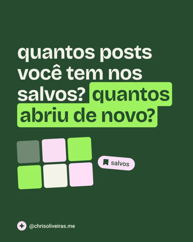 quantos posts você tem nos salvos do instagram? 
e quantos você abriu de novo depois de salvar? 📌

quando a gente salva um post, quase sempre é porque ele nos fez pensar em alguma coisa pro nosso próprio negócio. só que o instagram guarda o post de outra pessoa e o que você pensou naquela hora fica de fora.

por isso, quando você senta pra criar, tem na sua frente um monte de referências, mas não tem por onde começar. abre o que salvou, vê o que outras pessoas fizeram e acaba copiando o formato ou desistindo.

anotar na hora resolve isso, porque é no momento em que você salva que a ideia está mais fresca. dois dias depois, ela já virou só "um post legal que eu vi". quando você guarda o que pensou junto com o link, a referência vira ponto de partida pro seu conteúdo, em vez de um modelo pra copiar.

no Brand to Content, esse lugar já vem pronto: é o banco de ideias. conheça pelo link na bio.

salva esse post e testa anotar o que você pensou na próxima vez que salvar algum conteúdo 🌱